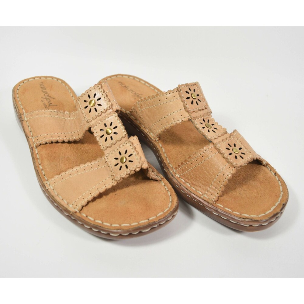 NaturalSoul By Naturalizer Calico Slip On Sandals Brown Size 6.5M